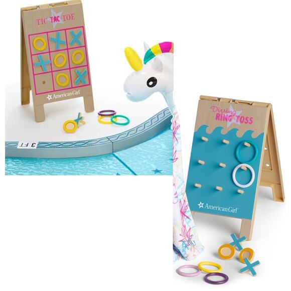 NEW 12pc American Girl Doll 2 in 1 TIC TAC TOE & RING TOSS GAMES Toy Accessories - Picture 1 of 10